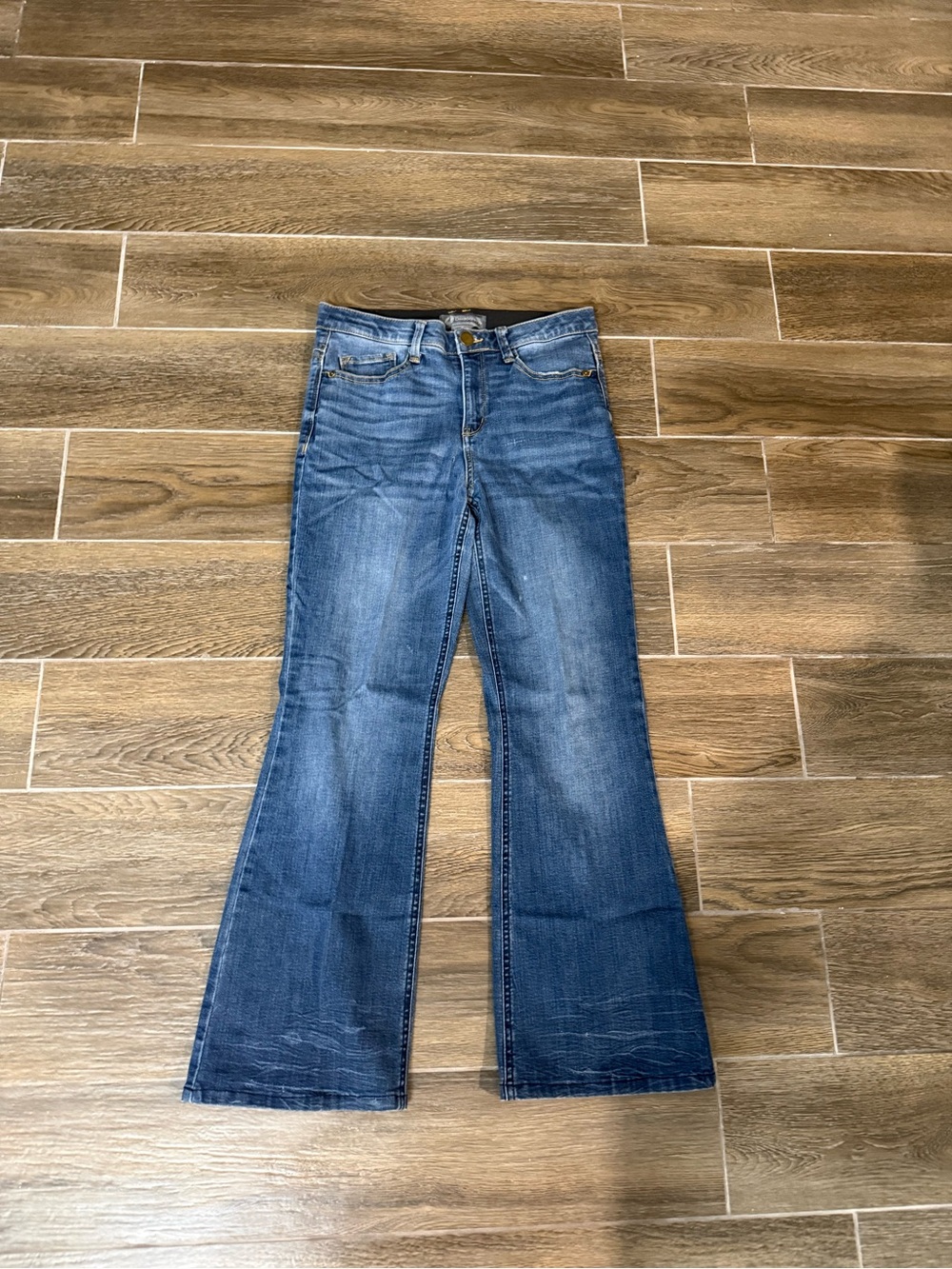 Democracy Blue Flare Jeans with Faded Wash